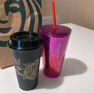 Starbucks 2021 Summer Ombre Bubble Tumbler and Fall black and gold Rose …